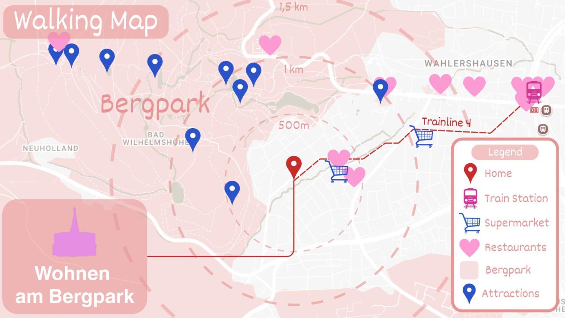Apartment Mit 2 Schlafzimmern Am Bergpark Wilhelmshoehe Касел Екстериор снимка